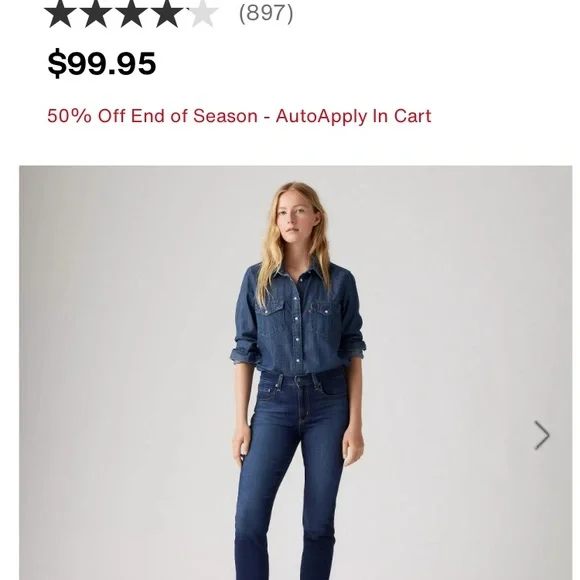 724 High Rise Straight Jeans - Picture 3 of 4